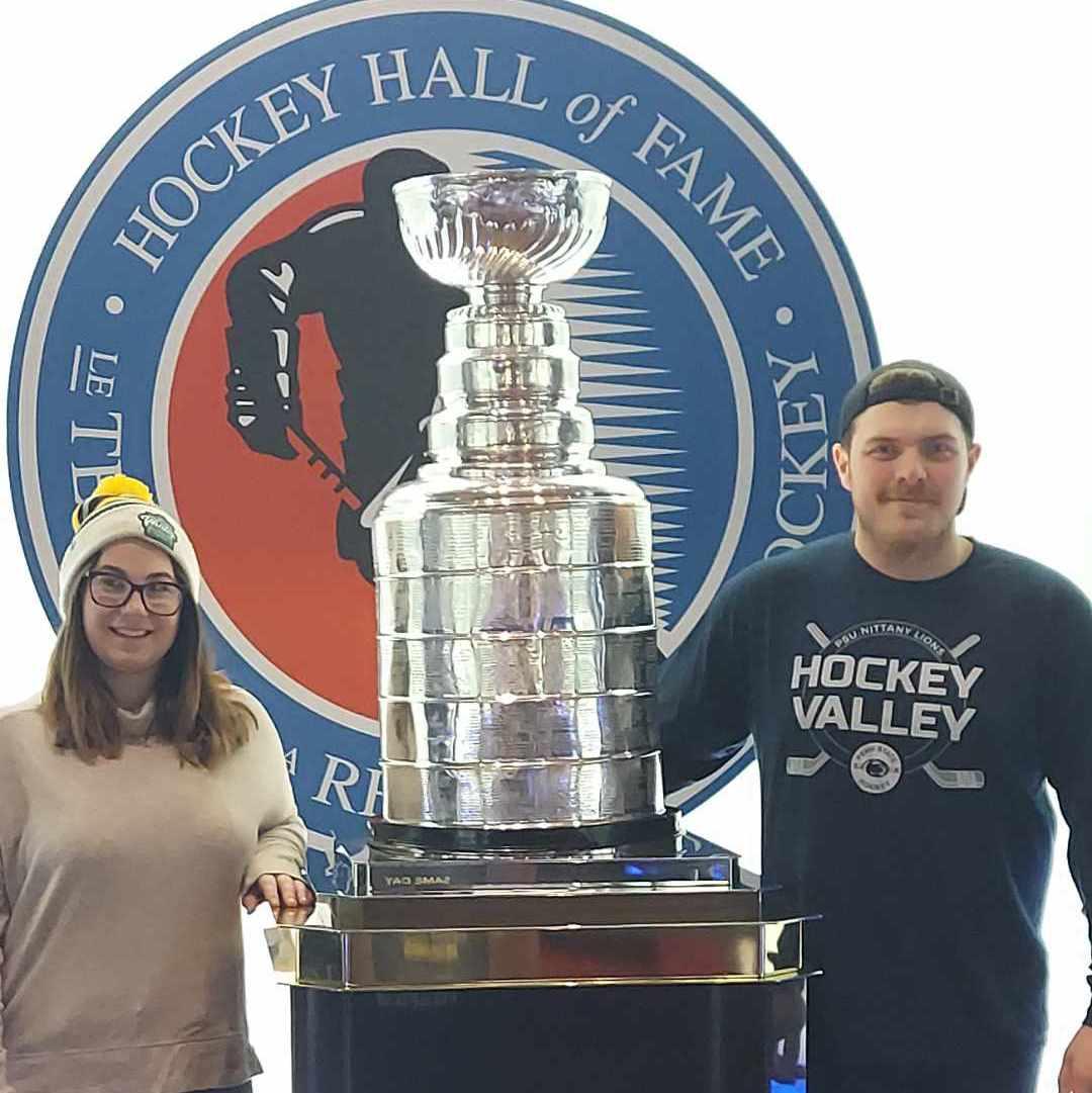 Dylan and Hannah at Hockey Hall of Fame, Toronto, Canada with the Stanley Cup! On December 17th 2023!