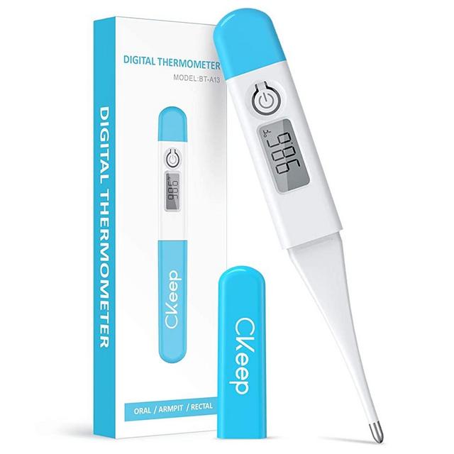 Thermometer for Fever, Waterproof Quick Reading Digital Oral Thermometer with Fever Indicator and Memory Recall Function, Best Accurate Rectum Armpit Thermometer for Baby Kids and Adults