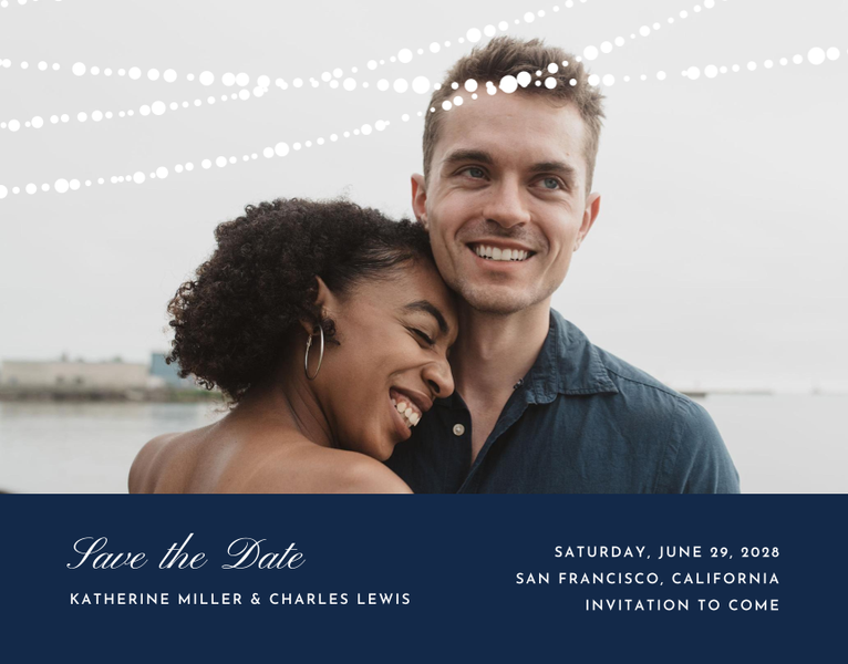 Moonlight Landscape | Navy | Zola Save The Dates