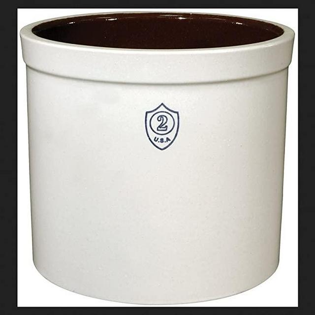 Ohio Stoneware 02436 2 gallon Bristol Crock, Small, White