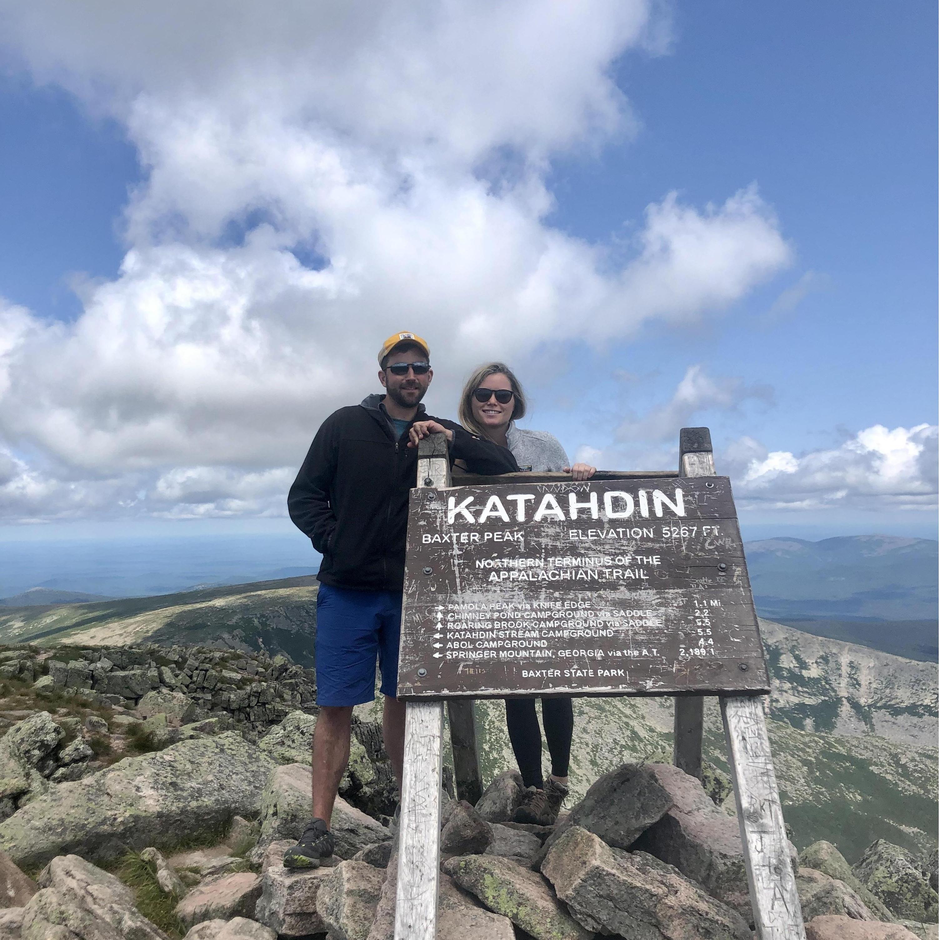 Summiting Katahdin for the first time together! They've done it twice now, along with The Owl and Double Top in - all located in Baxter State Park, one of their favorite places to visit.