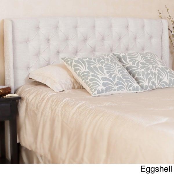 Queen Tufted Fabric Headboard - Eggshell
