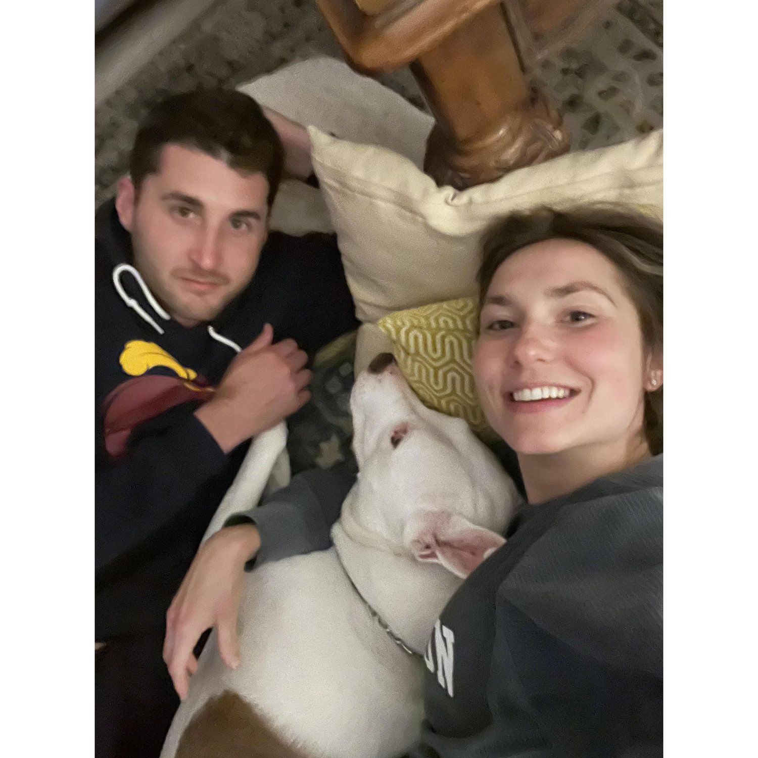 Hanging out with Lexi, Cat's parents dog