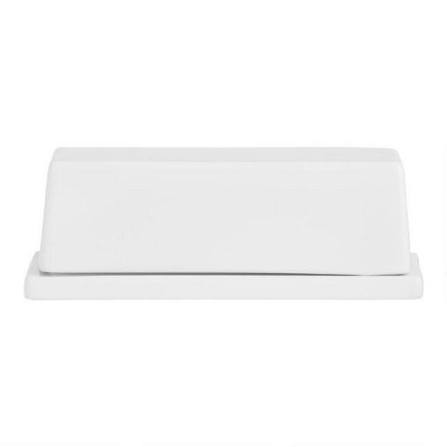 White Porcelain Coupe Covered Butter Dish