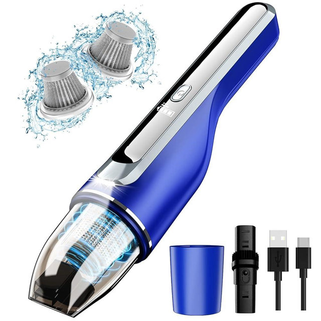 DRECELL Handheld Vacuum Cordless, Car Vacuum with Brushless Motor & 14000Pa Suction, 1.2lbs Lightweight, LED Light, Portablle Slim Mini Vacuum Cleaner for Car Home Pet