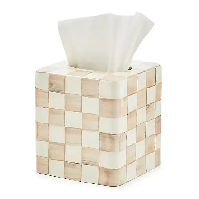 MacKenzie-Childs Checkered Boutique Tissue Box Cover