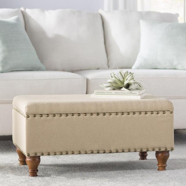 Oakford Upholstered Flip Top Storage Bench