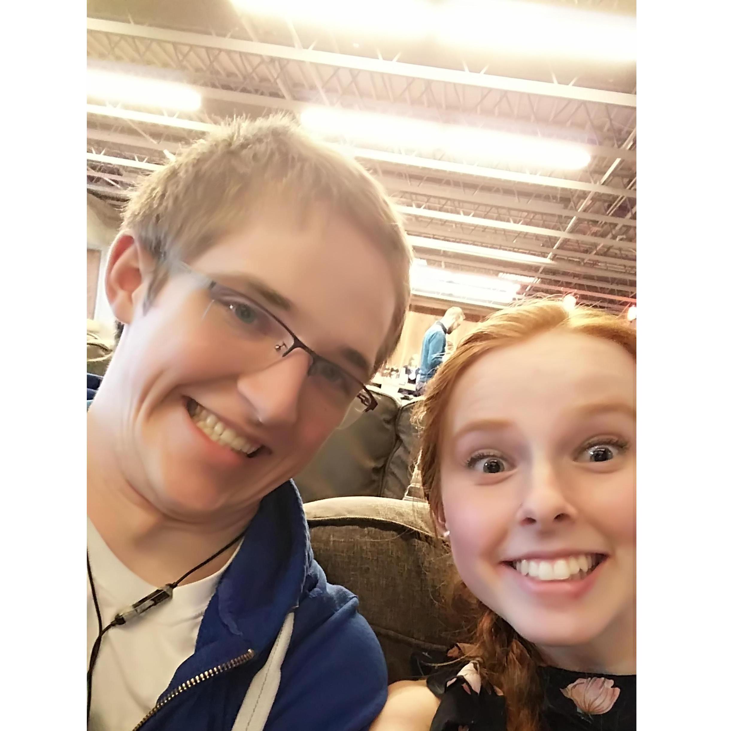 Friday night church date -- classic Andrew selfie....