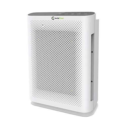 InvisiClean Aura II Air Purifier - 4-in-1 True HEPA, Ionizer, Carbon + UV-C Sanitizer - Air Purifier for Allergies & Pets, Home, Large Rooms, Smokers, Dust, Mold, Allergens, Odor Elimination, Germs