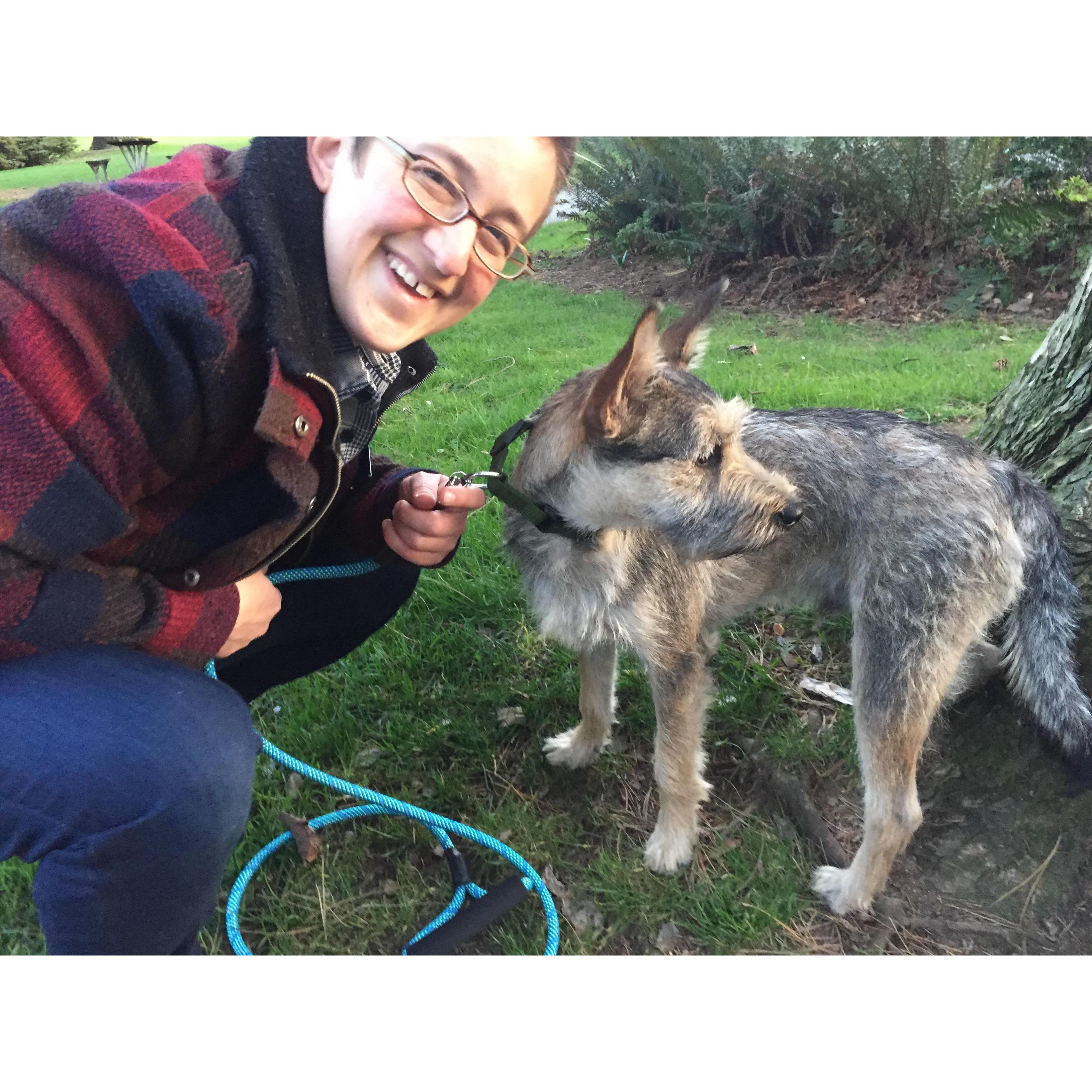 Our first walk with Ferdie