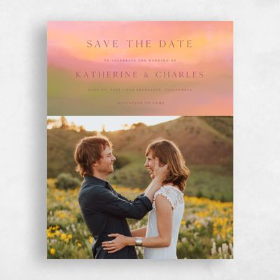 Blush, Pink Wedding Save the Date - Highland Photo