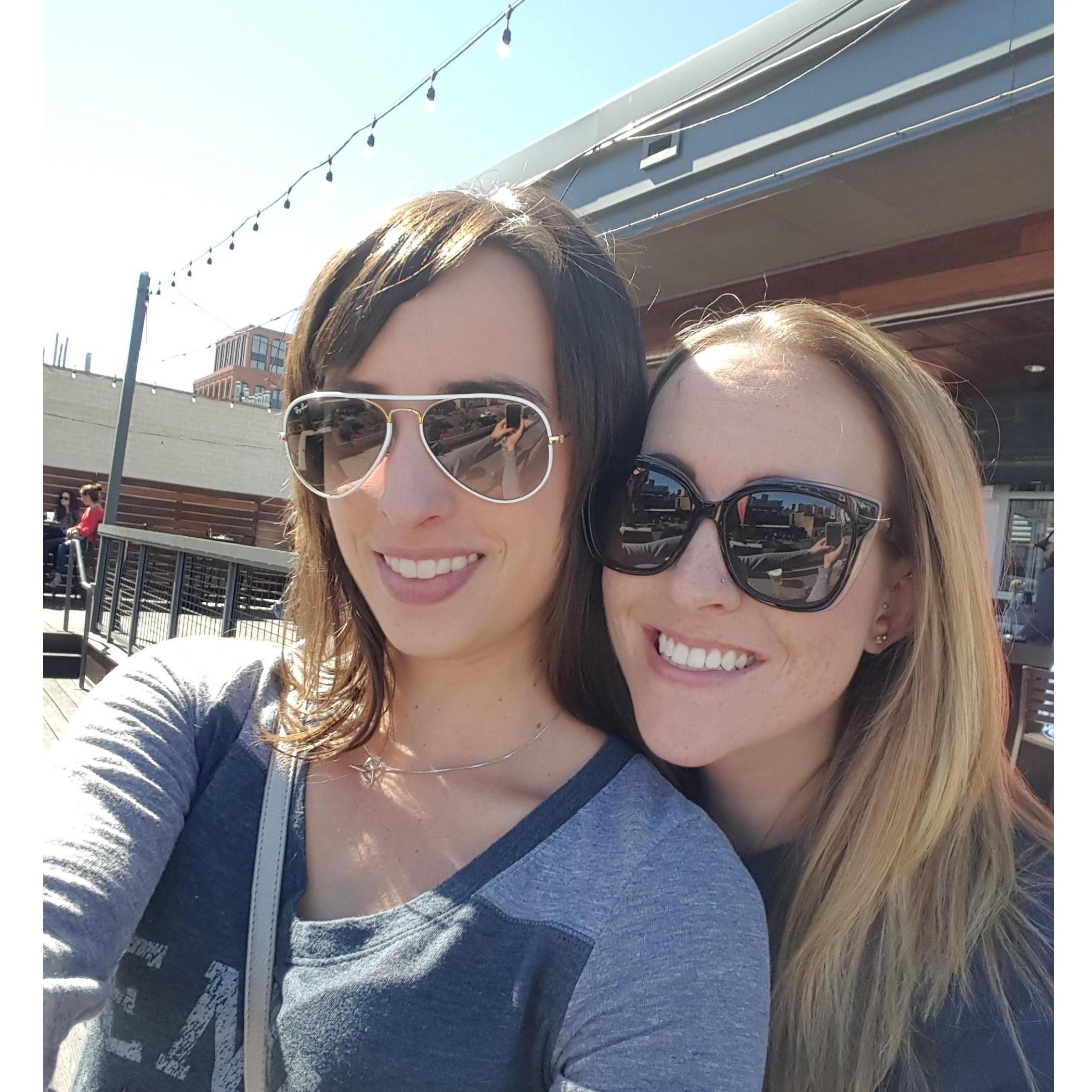 Kayla and Katie at a brewery.
