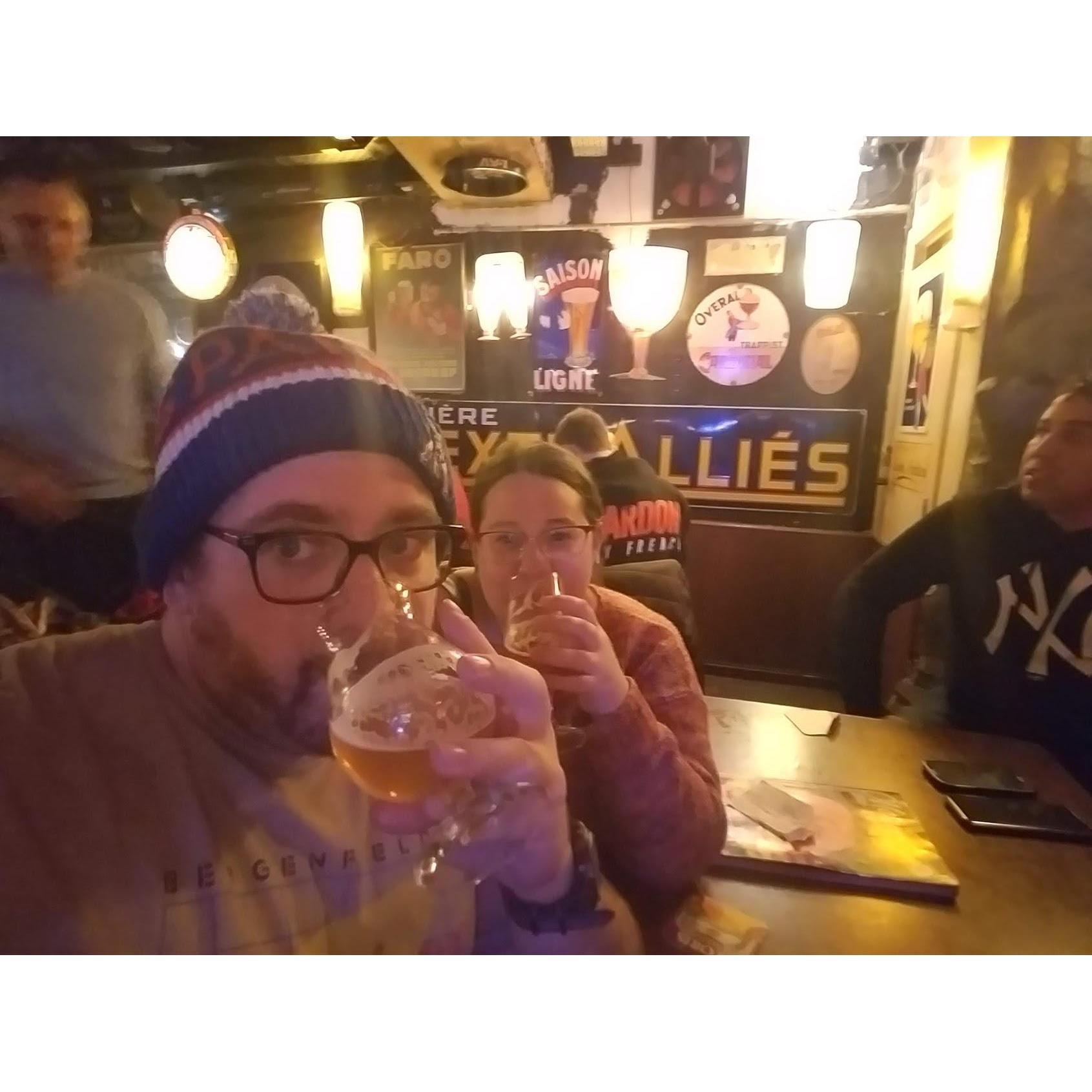 Drinking in Brussels.