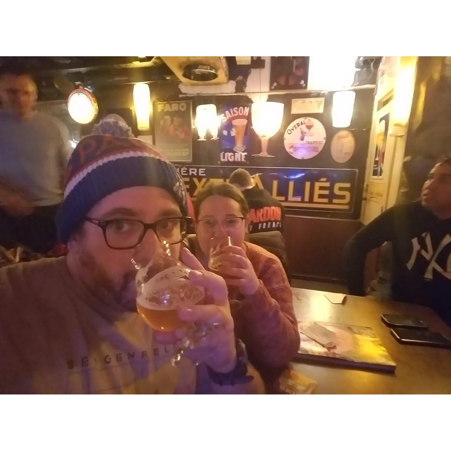 Drinking in Brussels.