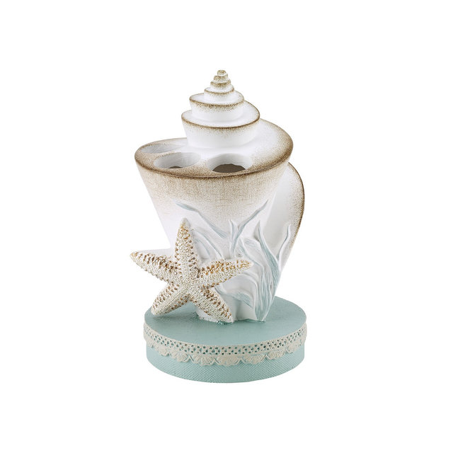 Avanti Farmhouse Shell Textured Resin Toothbrush Holder