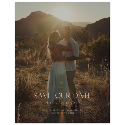 Light Mauve, Pink Wedding Digital Save the Date - Povera Photo