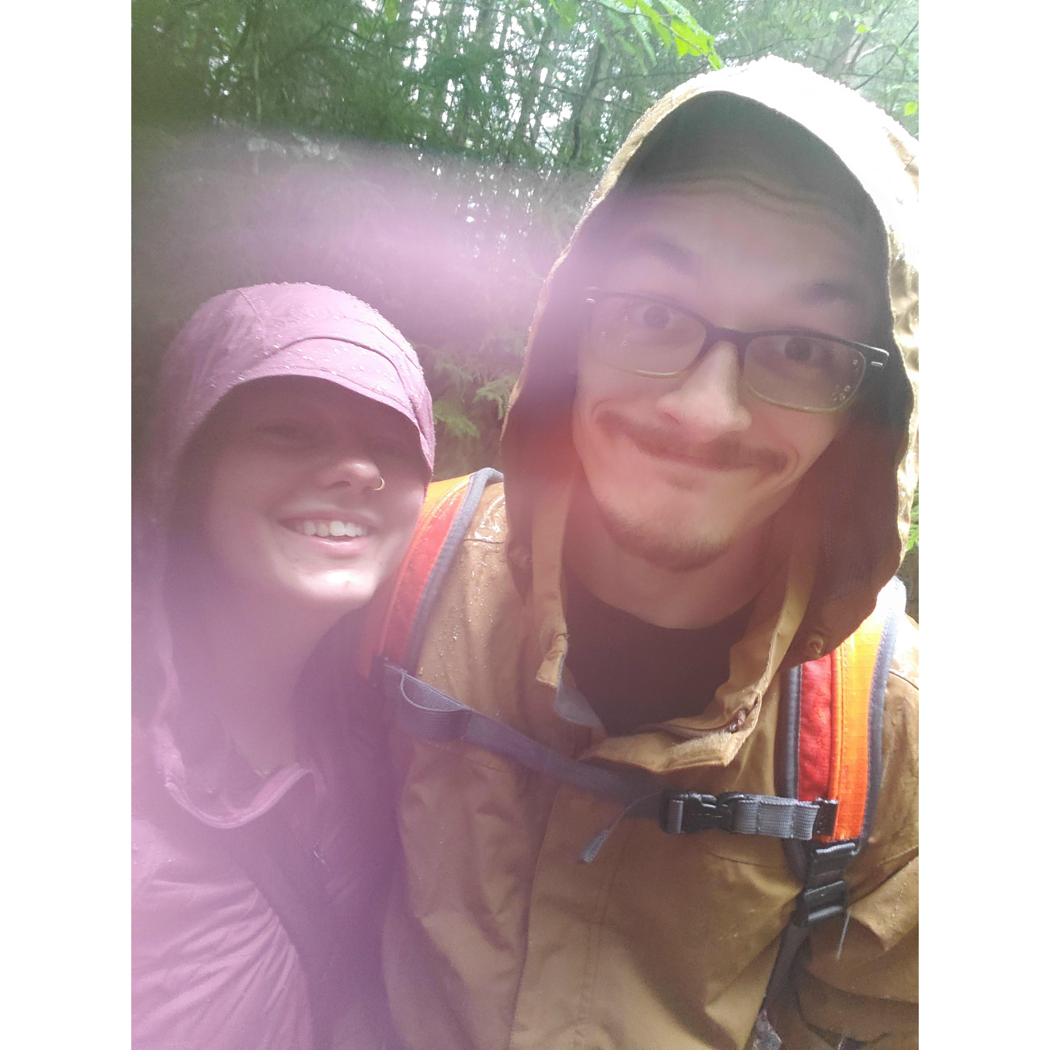 A little rain never hurt anything. Barely made it to the waterfall @ Crawford Notch, NH - September 2021