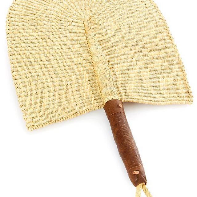 All Natural Veta Vera African Hand Fan with Leather Handle