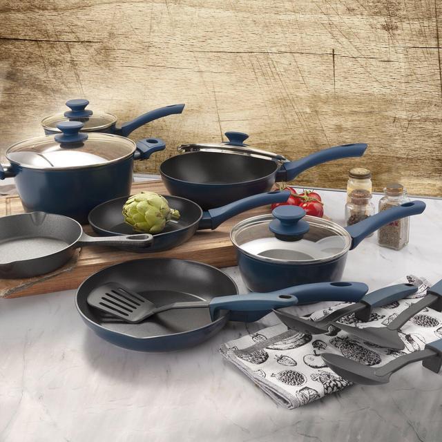 Gibson 15 Pieces Aluminum Non Stick Cookware Set