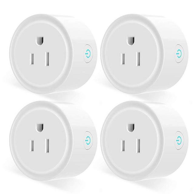 Aoycocr Wi-Fi Smart Plugs - 4 Pack No Hub Required 2.4Ghz Outlet with Remote Control, Schedule/Timer Function, work with Alexa, Google Home & IFTTT for Home Automation Modules - Only 10 Amp Appliances