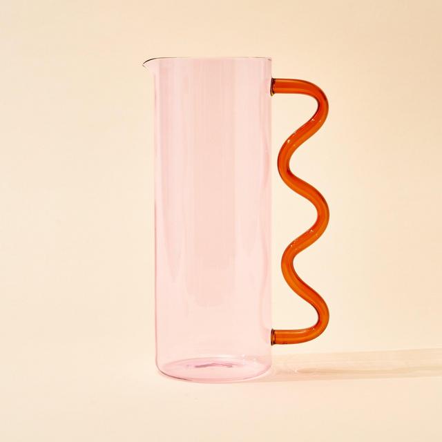 Wave Pitcher - Pink/Amber