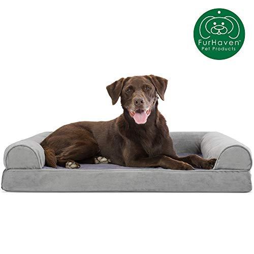 Furhaven Pet Dog Bed | Orthopedic Sofa-Style Traditional Living Room Couch Pet Bed w/ Removable Cover for Dogs & Cats - Available in Multiple Colors & Styles