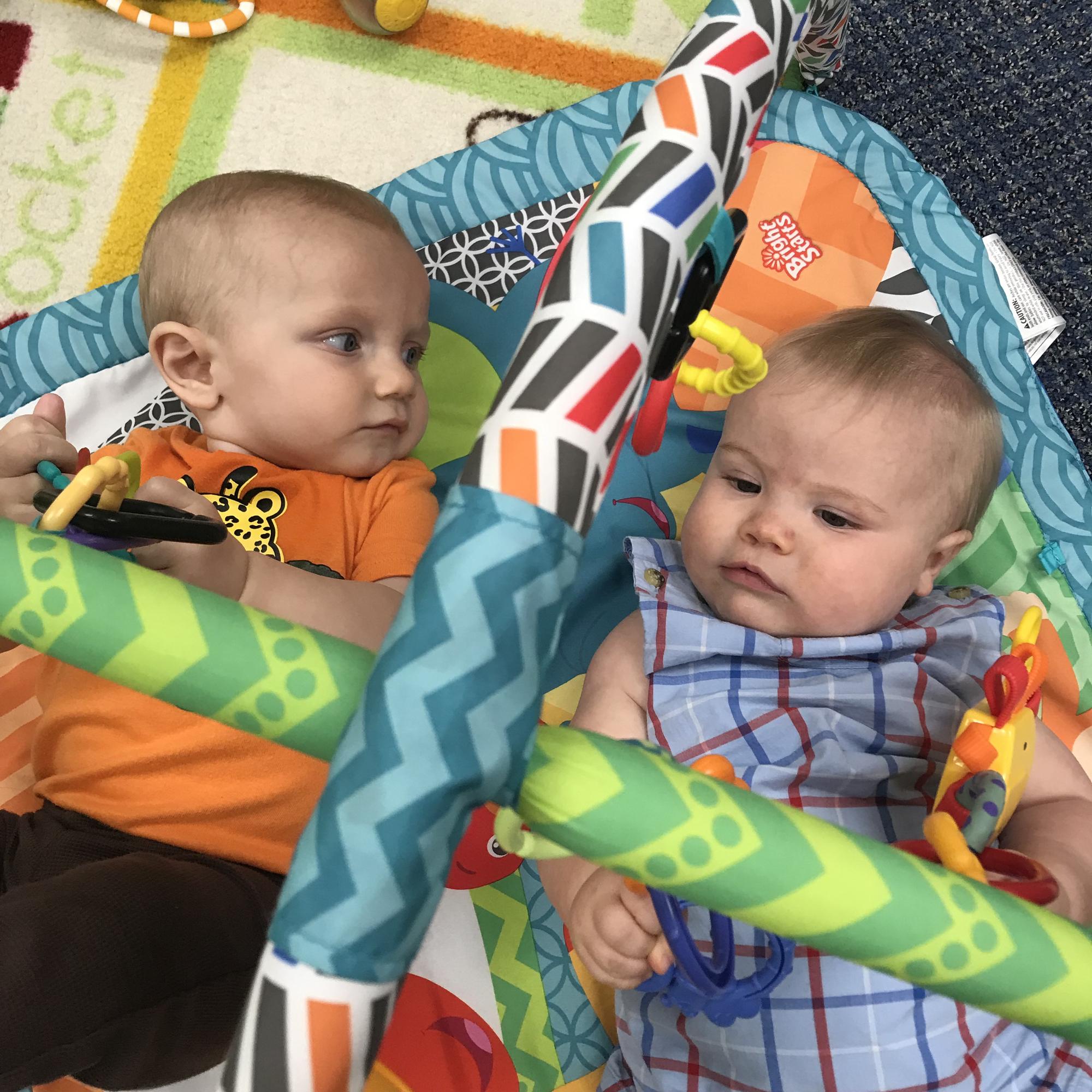 First day of daycare, my new friend Sawyer