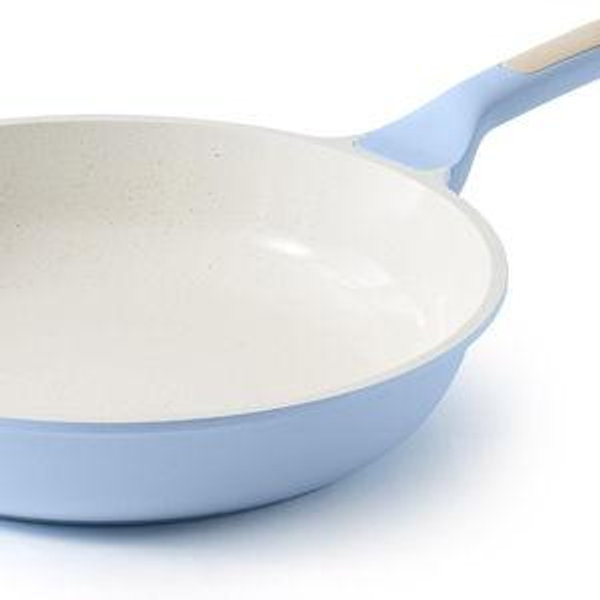 SENSARTE Nonstick Ceramic Frying Pan 12.5-Inch, Healthy Non Toxic Skillet, Induction Compatible Omelet Pan with Heat Resistant Handle, PFAS-Free, Blue