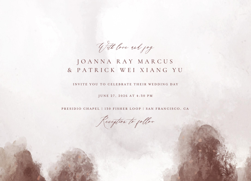 Carroway Landscape | Brown | Zola Wedding Invitations