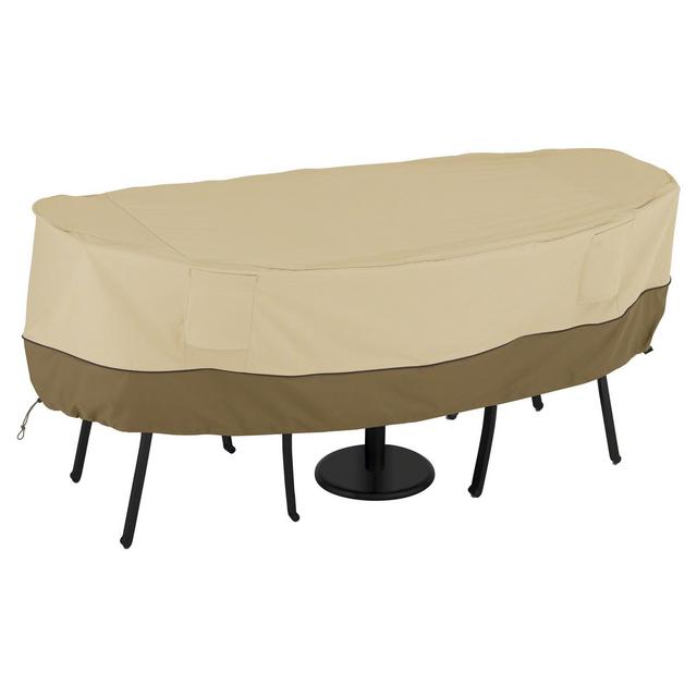 Veranda Bistro Round Patio Table And 2 Chairs Cover - Light Pebble - Classic Accessories