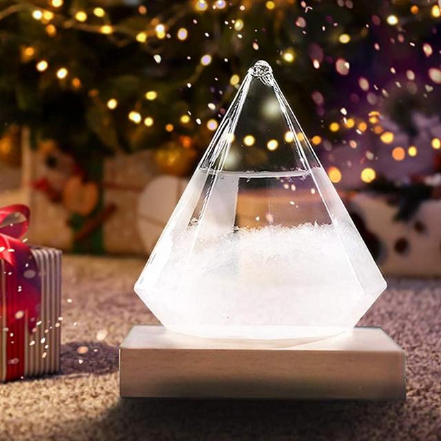 MoharWall Weather Storm Glass Bottle Drop Creative Stylish Weather Station Forecaster Barometer, Desktop Decoration Crafts of Choice (Water Droplet+Base)
