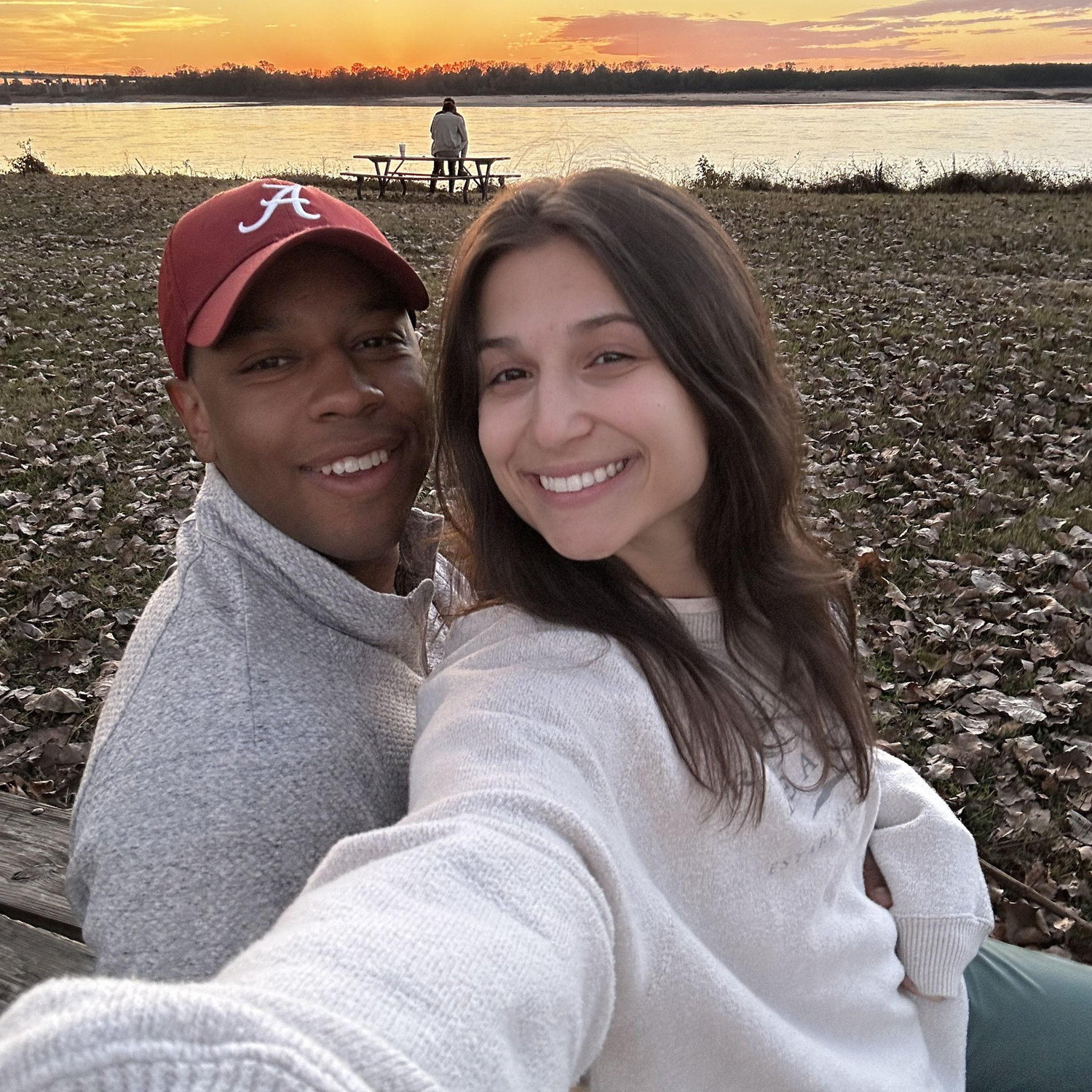 Watching the sun set in our new city