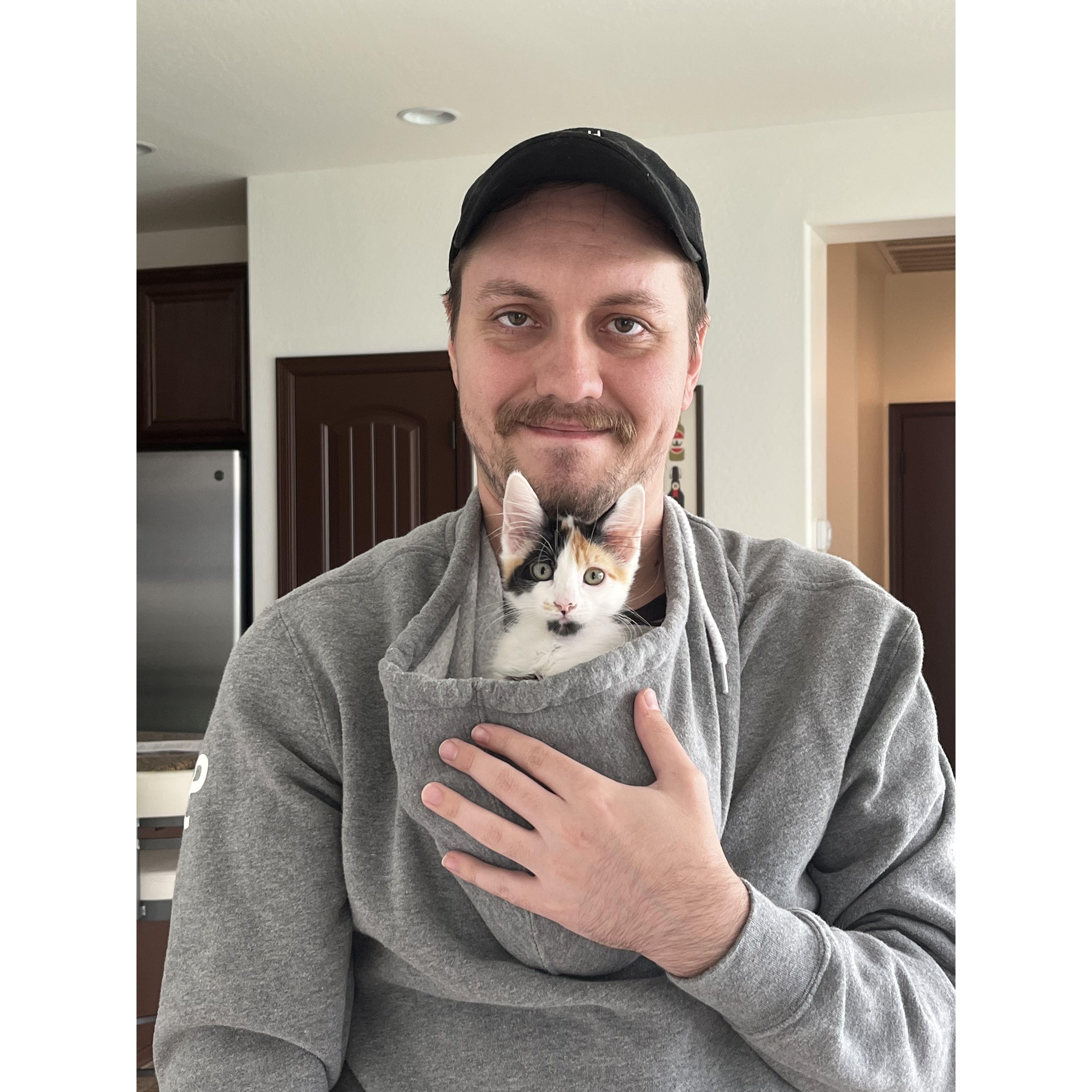 June 2022: We adopted our cat, Chicken!