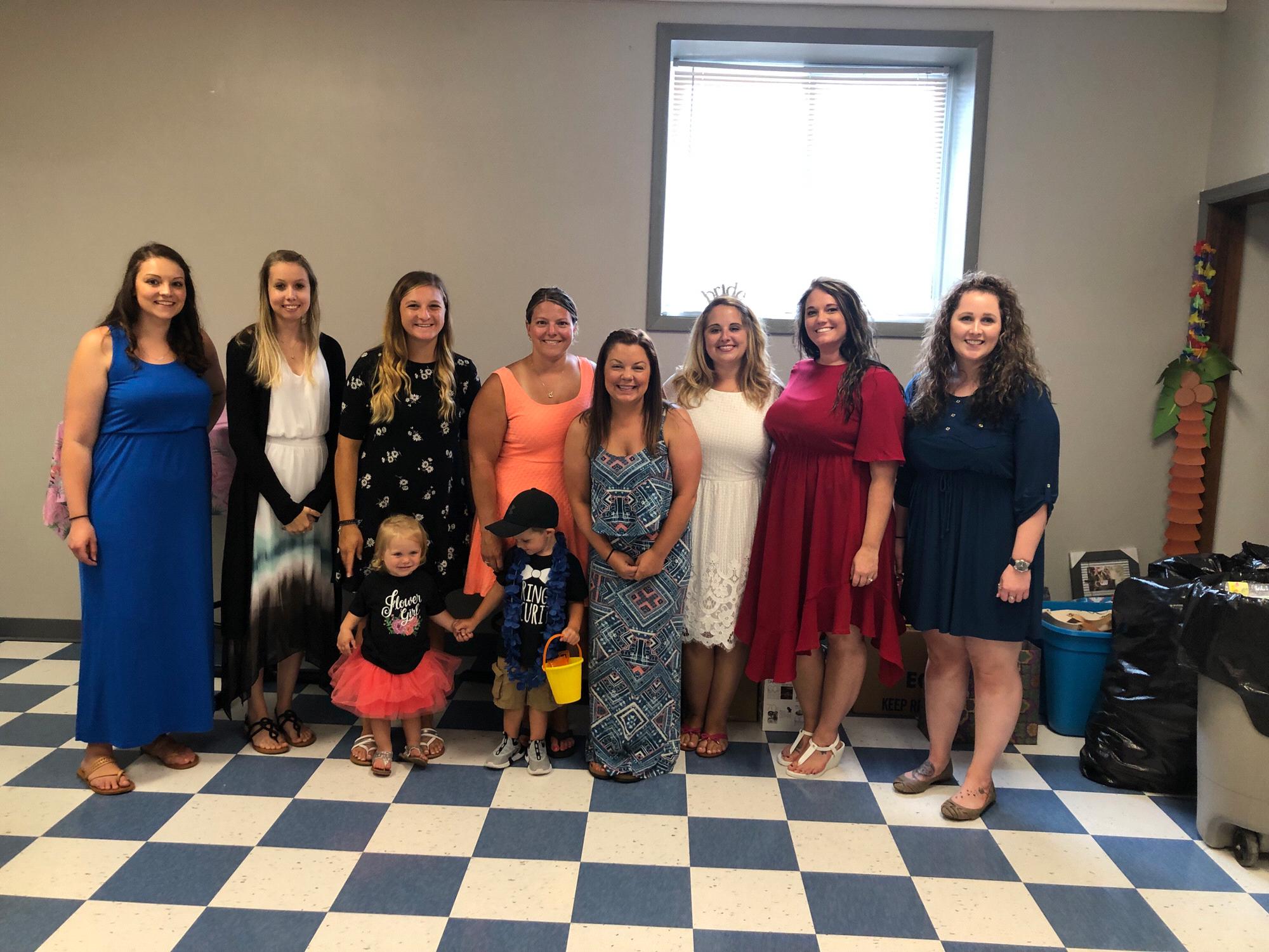 Half of the wedding party
