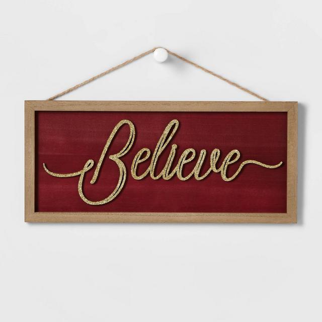 16" 'Believe' Wood Wall Sign - Wondershop™