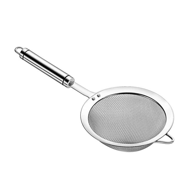 SUNWUKIN Stainless Steel Fine Mesh Strainers for Kitchen, Colander-Skimmer with Handle, Sieve Sifters for Food, Tea, Rice, Oil, Noodles, Fruits, Vegetable