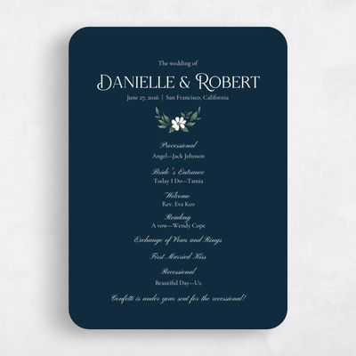 Blue Rounded Wedding Program - Melcher