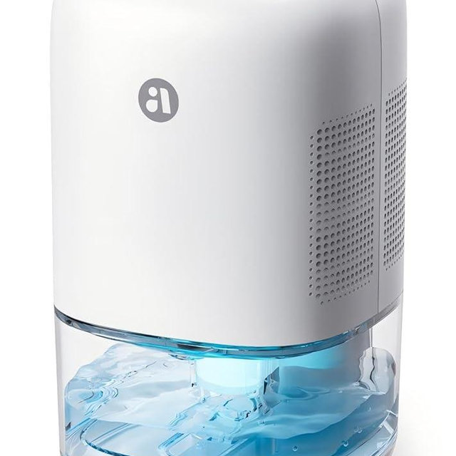 Dehumidifier, 35 OZ Small Dehumidifiers for Bedroom, Quiet Dehumidifier with Auto Defrost, Auto Shut Off, Key Sound Off, 7 Color Light, for Bathroom, Closet, RV, Home up to 280 Sq.Ft, Gold
