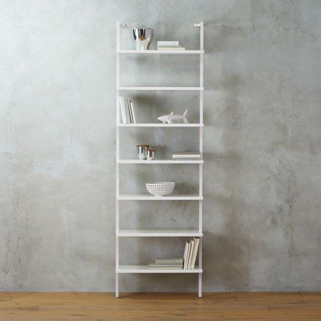 Stairway White 96" Wall Mounted Bookcase