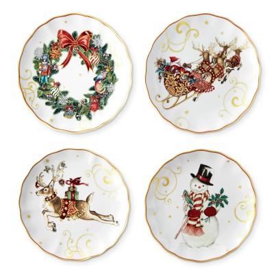 Twas the Night Before Christmas Appetizer Plates, Set of 4, Mixed