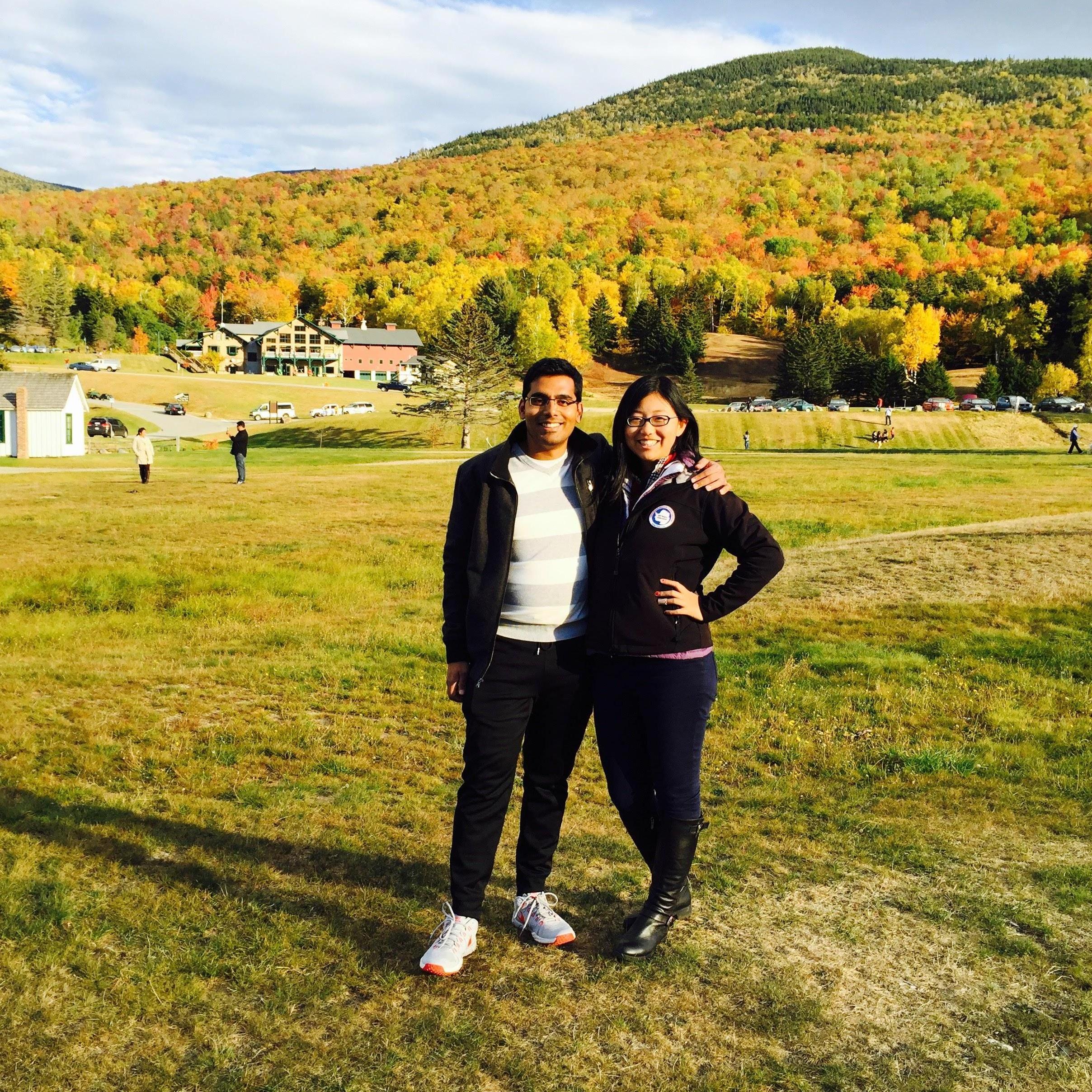In high spirits, below Mt. Washington!