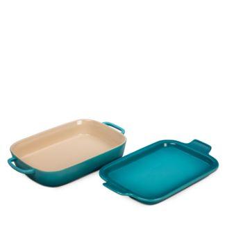 Le Creuset White Rectangular Dish with Platter Lid