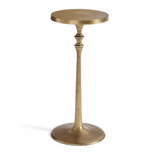 Round Metal Drink Table (9.5") - Antique Brass