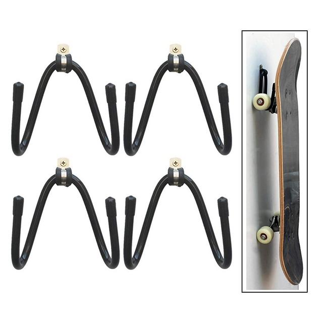 YYST Skateboard Wall Mount Wall Hanger Rack Storage Display - W/ Hardware - No Board Included - W Style - 4/PK