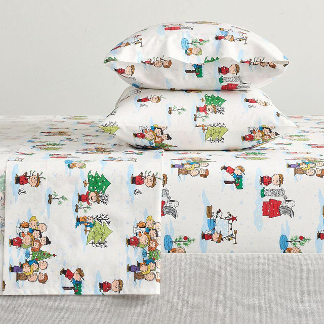 Charlie Brown Christmas Sheet Set, Multi, King