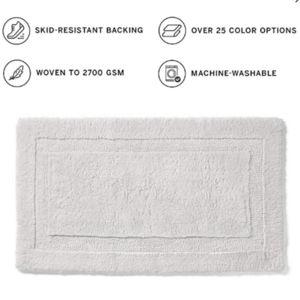 Frontgate Resort Skid-resistant Bath Rug with Long-Staple Cotton & Non-Fading Colors in White 21 x 34