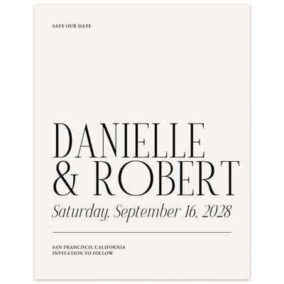 Light Oatmeal, Beige Wedding Digital Save the Date - Jaden Portrait