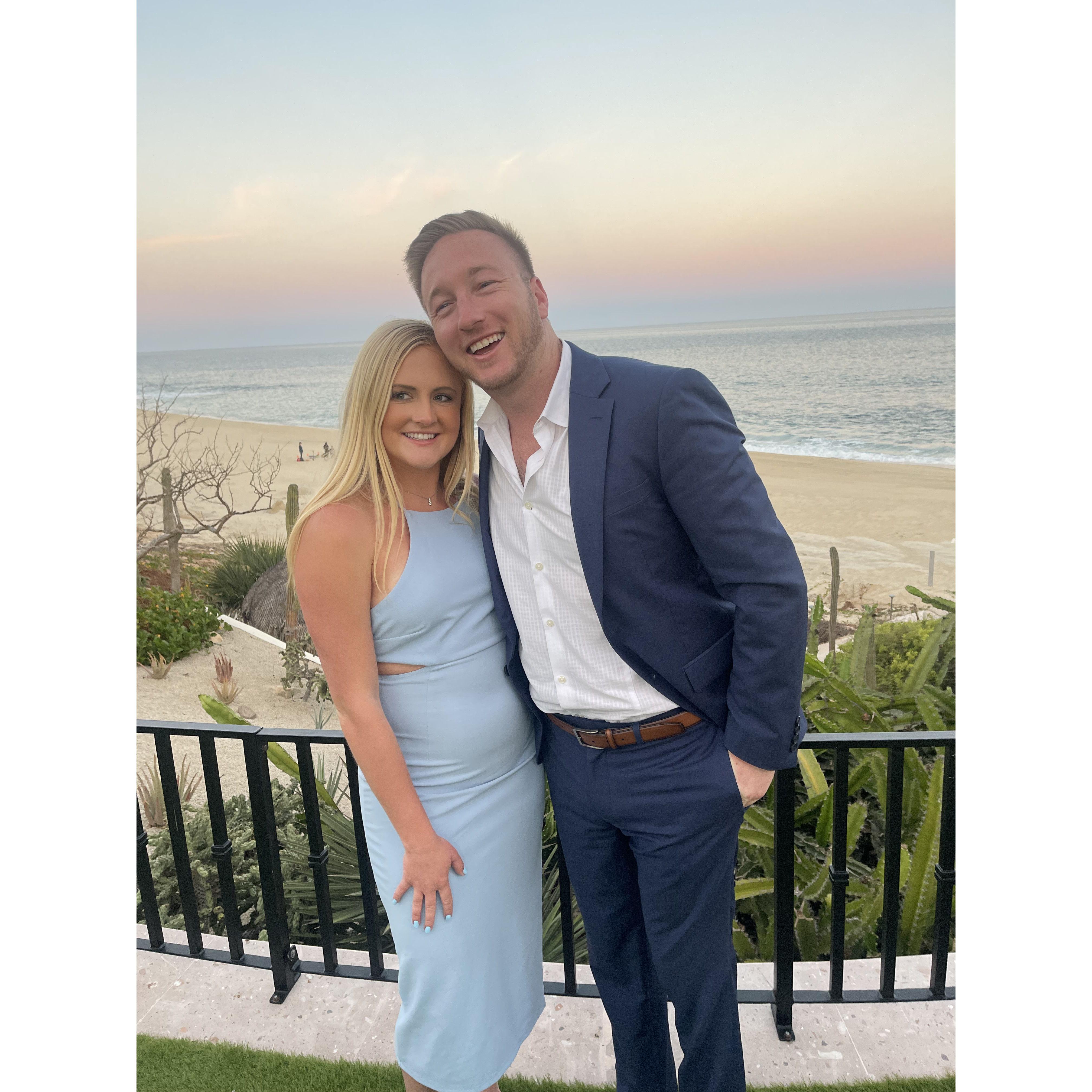 We absolutely love attending our friends' and family members' weddings! Since 2020, we have attended 19 weddings together! This photo is from Amelia's wedding in Cabo!