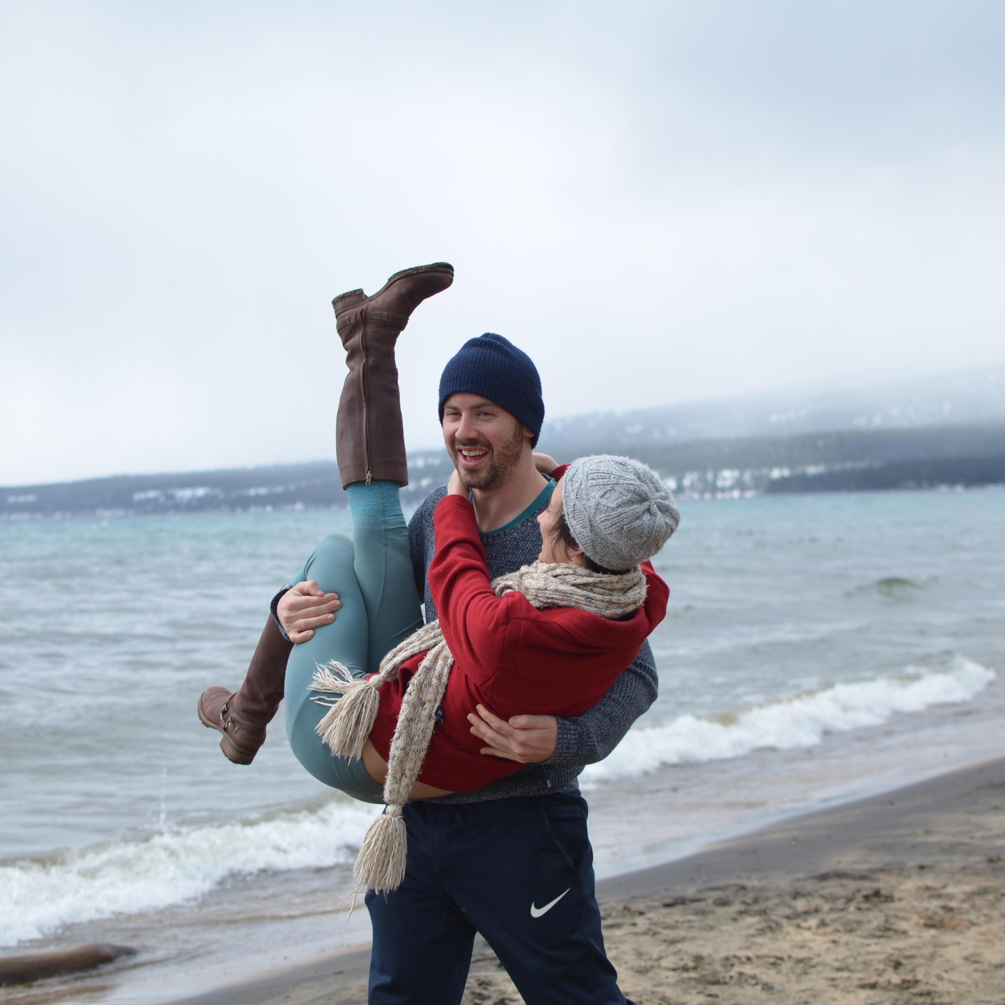 Trying to avoid being thrown into an icy lake...