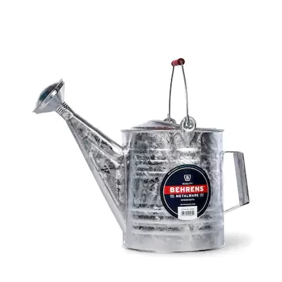 Behrens  2 Gallon Hot Dipped Steel Watering Can with Red Wooden Handle